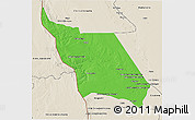 Political 3D Map of Massingir, shaded relief outside