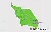 Political 3D Map of Massingir, single color outside