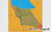 Satellite 3D Map of Massingir, political outside