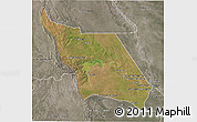 Satellite 3D Map of Massingir, semi-desaturated
