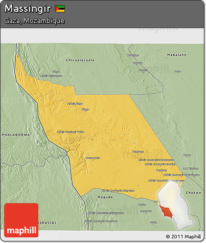 Savanna Style 3D Map of Massingir