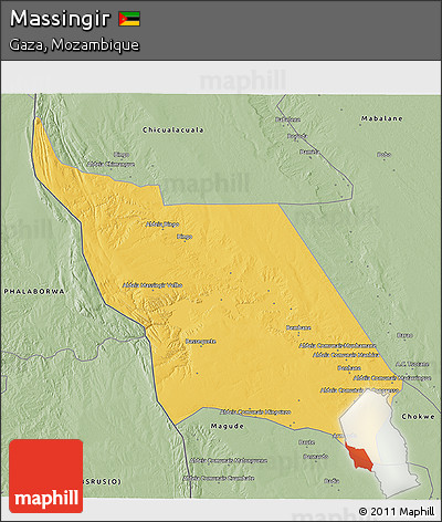 Savanna Style 3D Map of Massingir