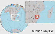 Gray Location Map of Massingir, highlighted parent region, within the entire country
