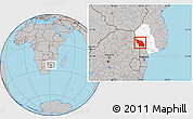 Gray Location Map of Massingir, highlighted parent region