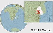 Savanna Style Location Map of Massingir, highlighted parent region, hill shading