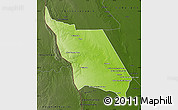 Physical Map of Massingir, darken