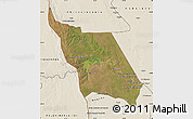 Satellite Map of Massingir, shaded relief outside