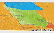 Physical Panoramic Map of Massingir, political outside