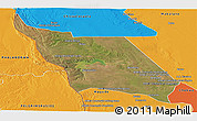 Satellite Panoramic Map of Massingir, political outside