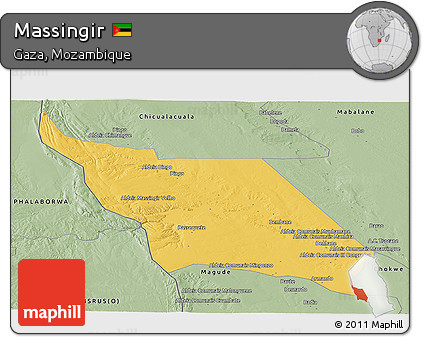 Savanna Style Panoramic Map of Massingir
