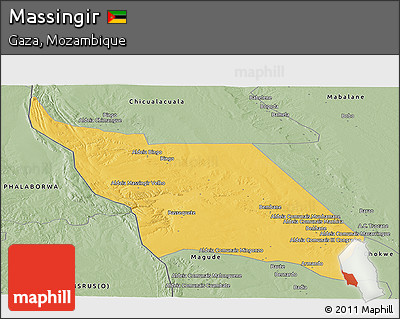 Savanna Style Panoramic Map of Massingir