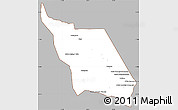Gray Simple Map of Massingir, cropped outside