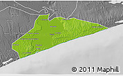 Physical 3D Map of Xai-Xai, desaturated