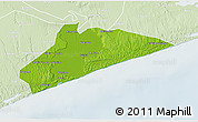 Physical 3D Map of Xai-Xai, lighten