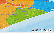 Physical 3D Map of Xai-Xai, political outside