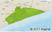 Physical 3D Map of Xai-Xai, shaded relief outside