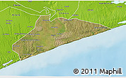 Satellite 3D Map of Xai-Xai, physical outside