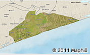 Satellite 3D Map of Xai-Xai, shaded relief outside