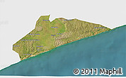 Satellite 3D Map of Xai-Xai, single color outside