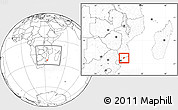 Blank Location Map of Xai-Xai, within the entire country
