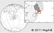 Blank Location Map of Xai-Xai, highlighted country, highlighted parent region