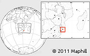 Blank Location Map of Xai-Xai, highlighted parent region, within the entire country