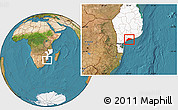 Satellite Location Map of Xai-Xai, highlighted country