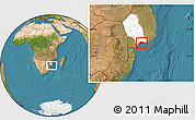 Satellite Location Map of Xai-Xai, highlighted parent region