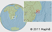 Savanna Style Location Map of Xai-Xai, hill shading