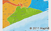 Physical Map of Xai-Xai, political outside