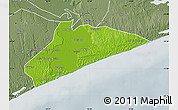Physical Map of Xai-Xai, semi-desaturated