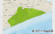 Physical Map of Xai-Xai, shaded relief outside