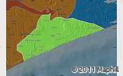 Political Map of Xai-Xai, darken