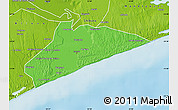 Political Map of Xai-Xai, physical outside