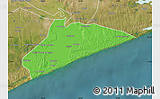 Political Map of Xai-Xai, satellite outside