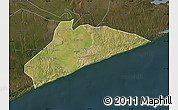 Satellite Map of Xai-Xai, darken