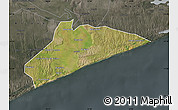 Satellite Map of Xai-Xai, darken, semi-desaturated