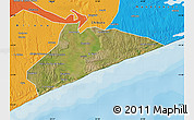 Satellite Map of Xai-Xai, political outside