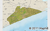 Satellite Map of Xai-Xai, shaded relief outside