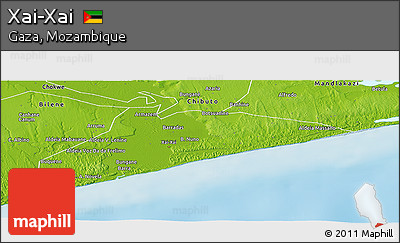 Physical Panoramic Map of Xai-Xai