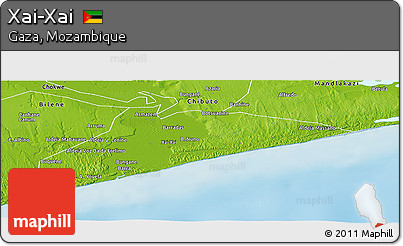 Physical Panoramic Map of Xai-Xai