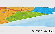 Physical Panoramic Map of Xai-Xai, political outside