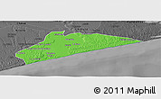 Political Panoramic Map of Xai-Xai, darken, desaturated