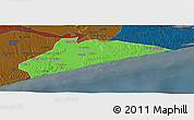 Political Panoramic Map of Xai-Xai, darken
