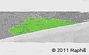 Political Panoramic Map of Xai-Xai, desaturated