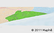 Political Panoramic Map of Xai-Xai, lighten