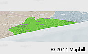 Political Panoramic Map of Xai-Xai, lighten, semi-desaturated