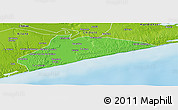 Political Panoramic Map of Xai-Xai, physical outside