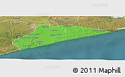 Political Panoramic Map of Xai-Xai, satellite outside