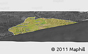 Satellite Panoramic Map of Xai-Xai, darken, desaturated